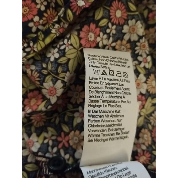 J Crew Womens Size Small Smocked Puff Sleeve Blouse Cotton Poplin Top Floral - Picture 9 of 11